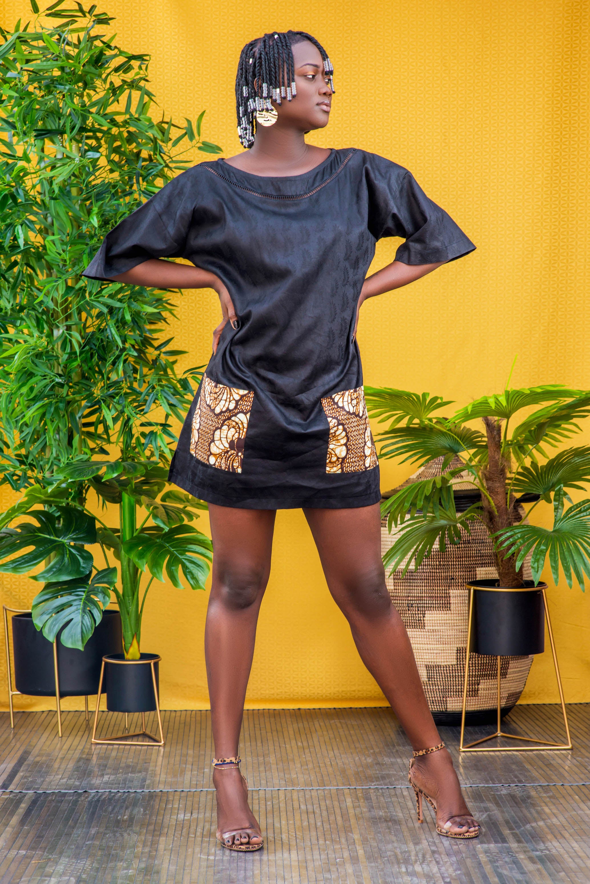 Dashiki black t-shirt dress - DJEEG'N